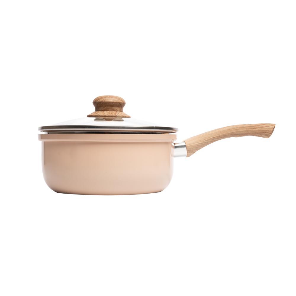 Panela de Indução com Tampa de Vidro Lyor 16cm Bege Alumínio em Oferta na Shopee