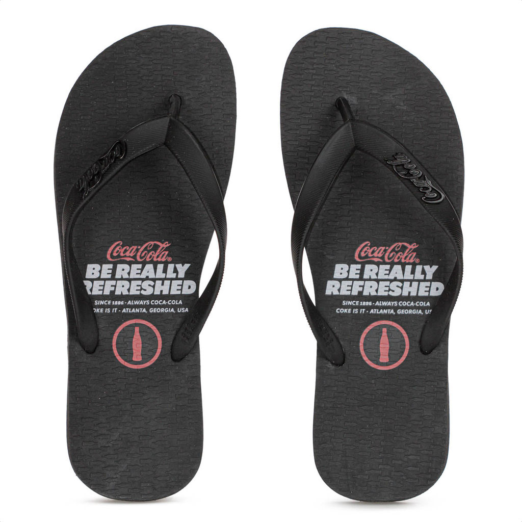 Chinelo Coca Cola Live Since 1886 Preto - Masculino Lançamento Verão Moda em Oferta na Shopee