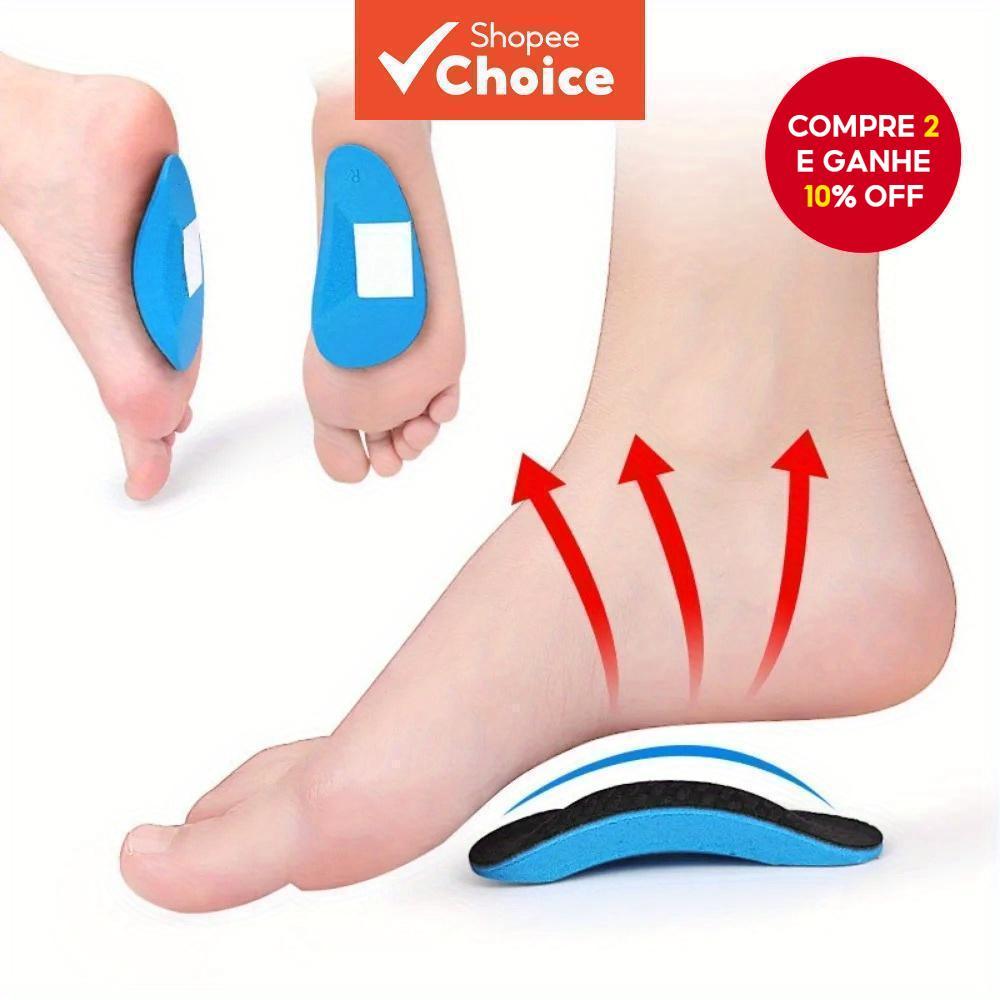 2pcs Par de Palmilha para Dor no Pé com Suporte de Arco EVA Tecido de Nylon Tamanho Médio