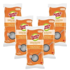 Kit 5 Pacote Esponja Louças Delicadas Laranja SCOTCH Brite