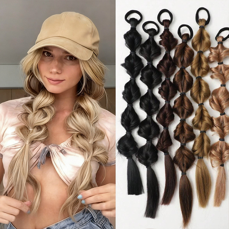 Bolha de trança Natural 20 polegadas rabo de cavalo fibra química transfronteiriça de alta temperatura feminino novo pro