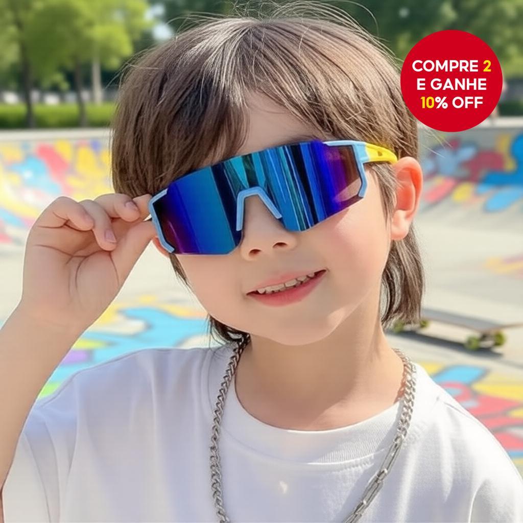  Óculos de sol esportivos com proteção UV para crianças, ideais para meninos e meninas, perfeitos para ciclismo e
