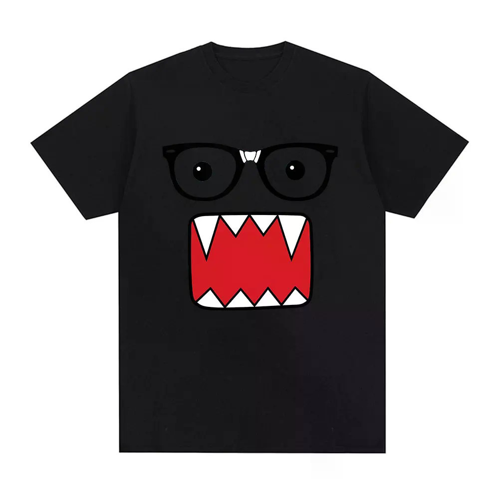Domo Kun Engraçado Humorístico Masculino Feminino Casual Camisetas Harajuku Korean Fofo Y2K O-Pescoço Manga Curte Oferta