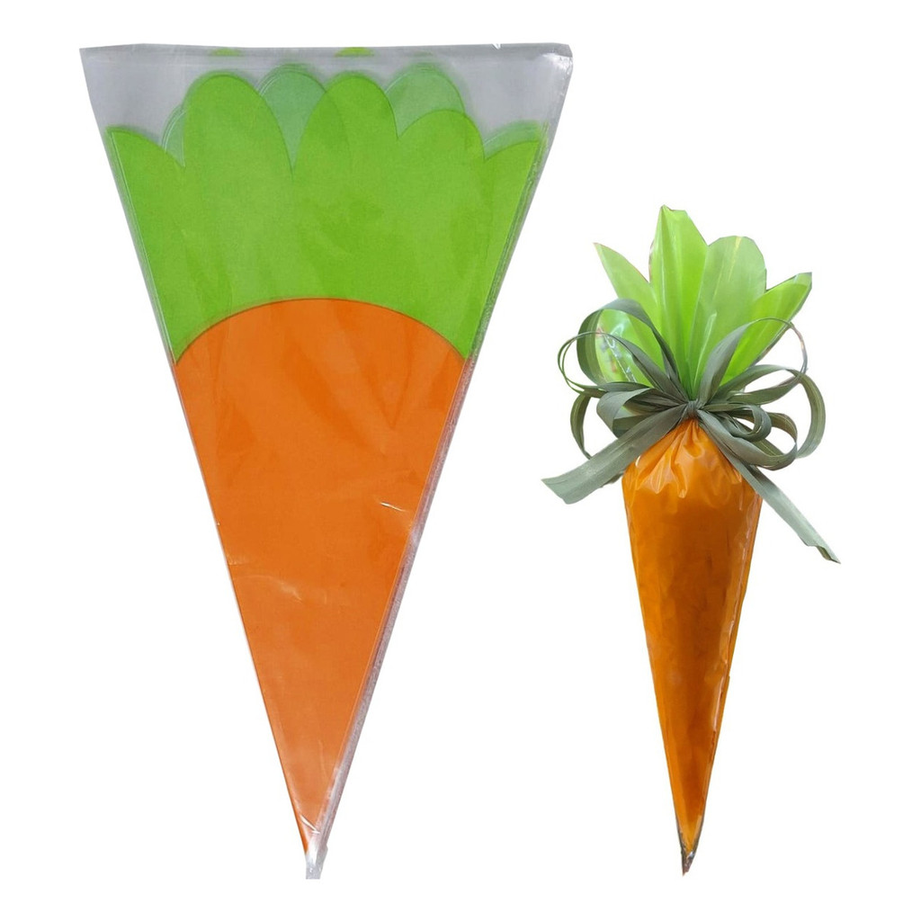 50 Un Embalagem Cenoura Saco Cenourinha Lembrancinha Páscoa 30x15 em Oferta na Shopee