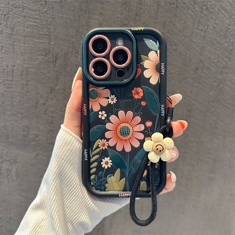 Capa para celular Flores cor-de-rosa adequada para iPhone 17 16 11 12 13 14 15 Pro Max PlusXR XXS Capa de silicone macia