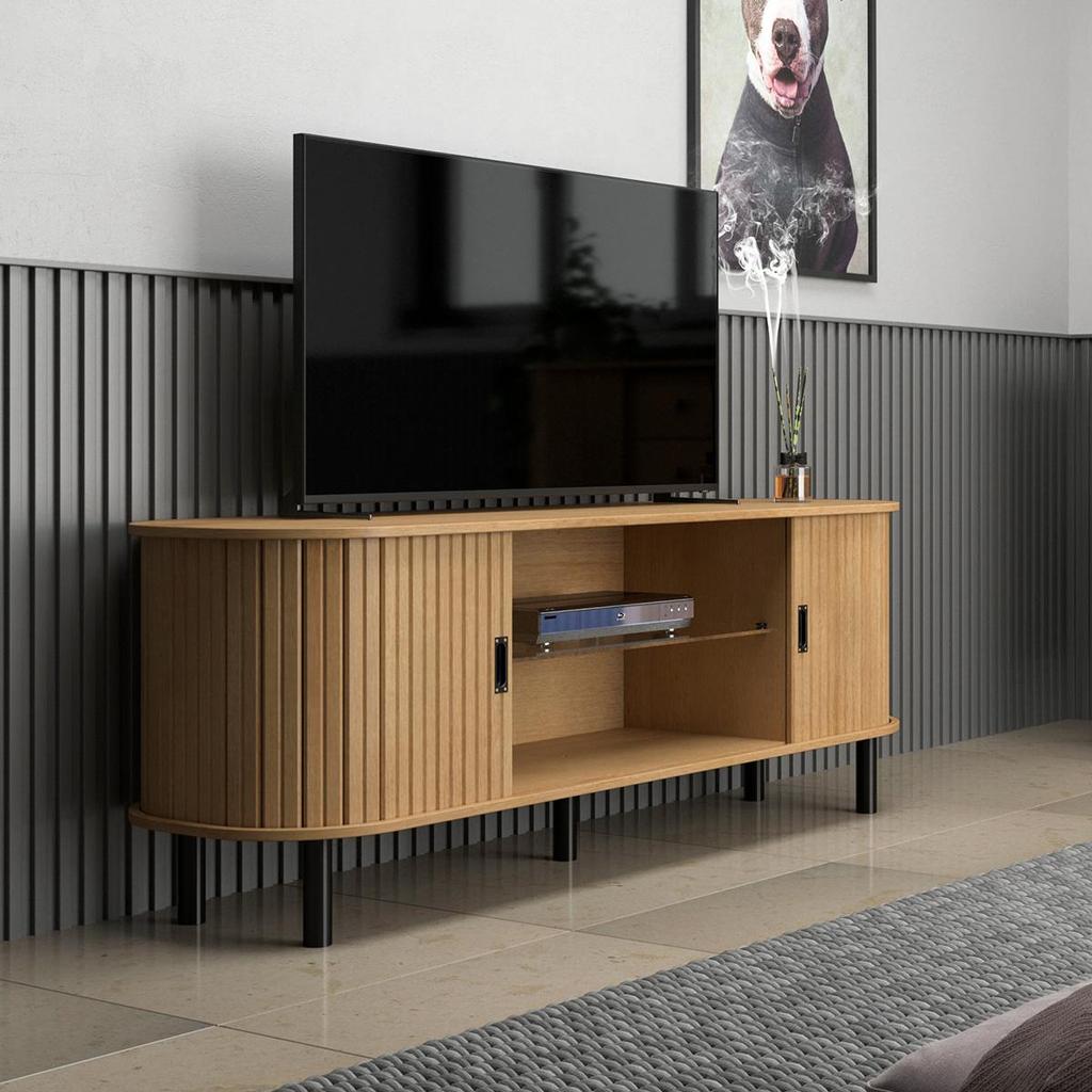 Rack TV até 65” Curvo Ripado 2 Portas Ditália R-636