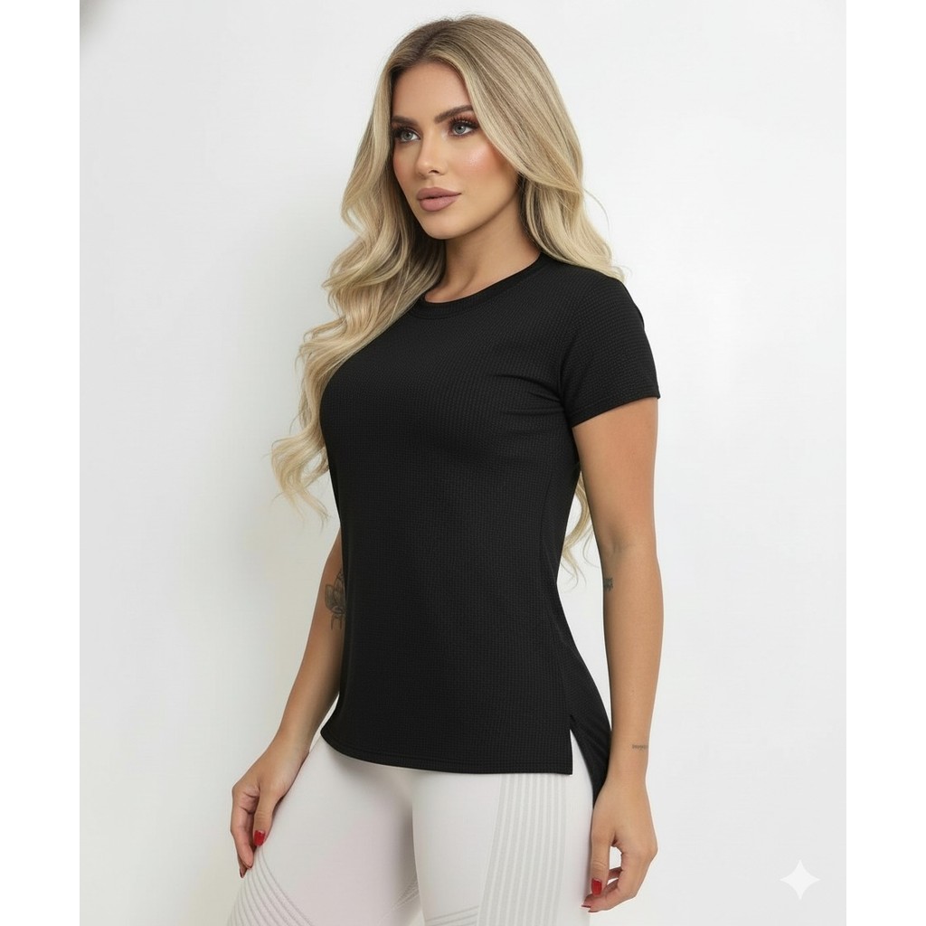 blusa feminina para ginastica academia exercício manga curta top too