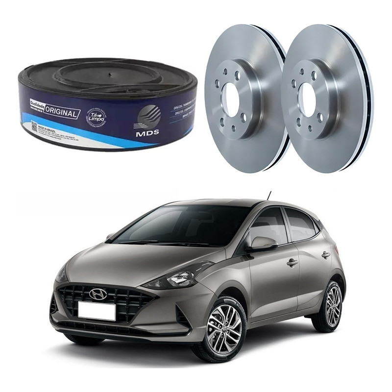 Par Disco Freio Dianteiro Hb20 1.0 12v Aspirado 2020 A 2022
