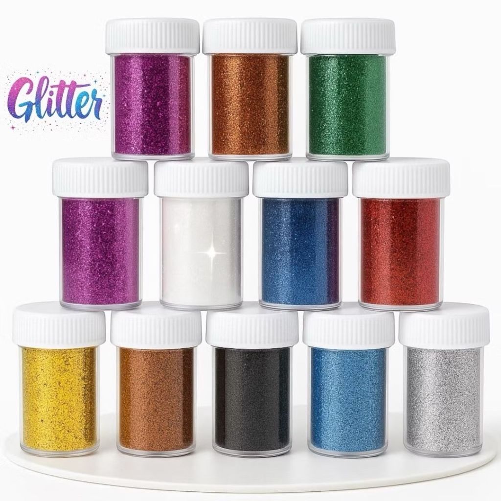 Kit 12 Glitter Ultra Fino 15g Colorido Artesanato Carnaval Unhas Resina Slime Festa Decoração