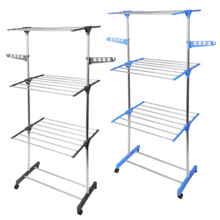 Varal De Roupa Aço Inox Dobrável Vertical Azul, Preto em Oferta na Shopee