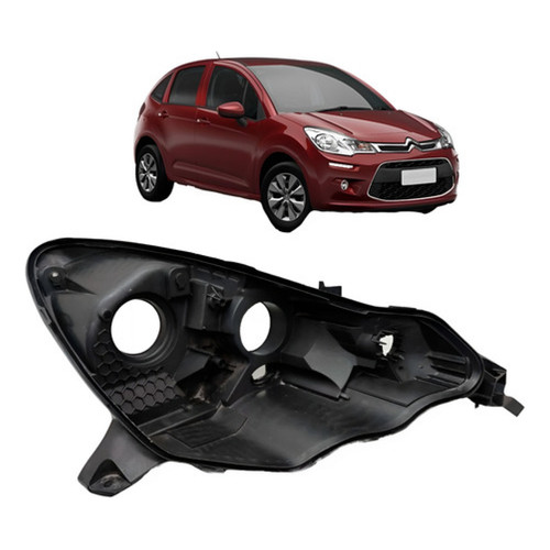 Carcaça Farol C3 2013 2014 2015 2016 2017 A 2020 Reparo