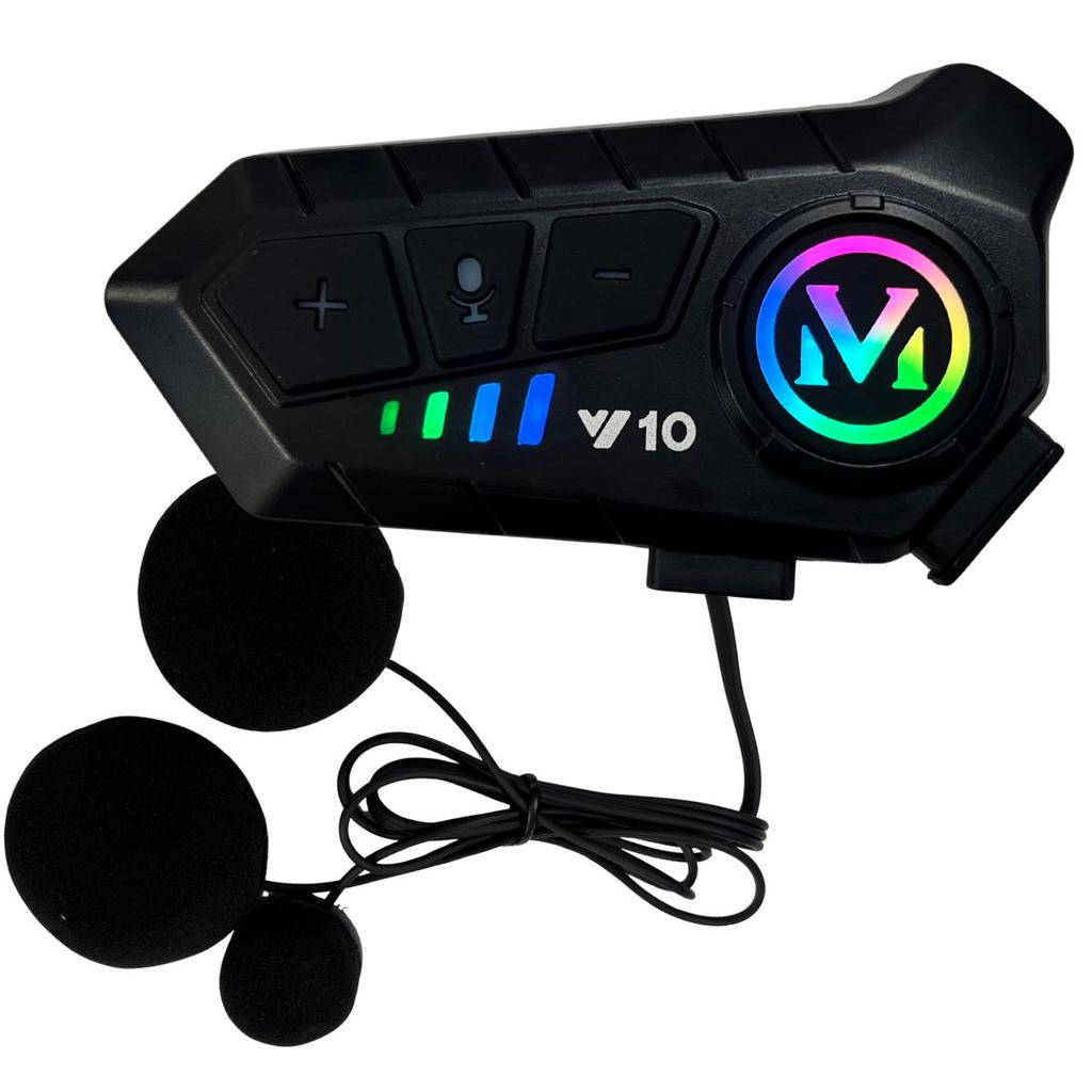 Intercomunicador Capacete Com Controle De Voz Fone Ouvido Bluetooth Microfone Headset V10