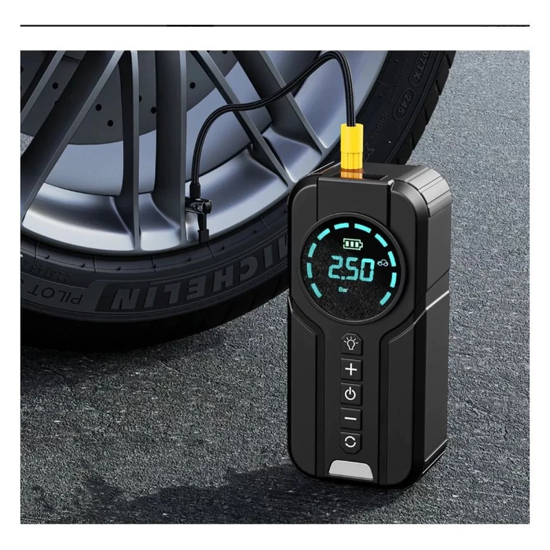 Compressor de Ar Portátil Digital Recarregável para Pneu de Carro Moto — foto 4