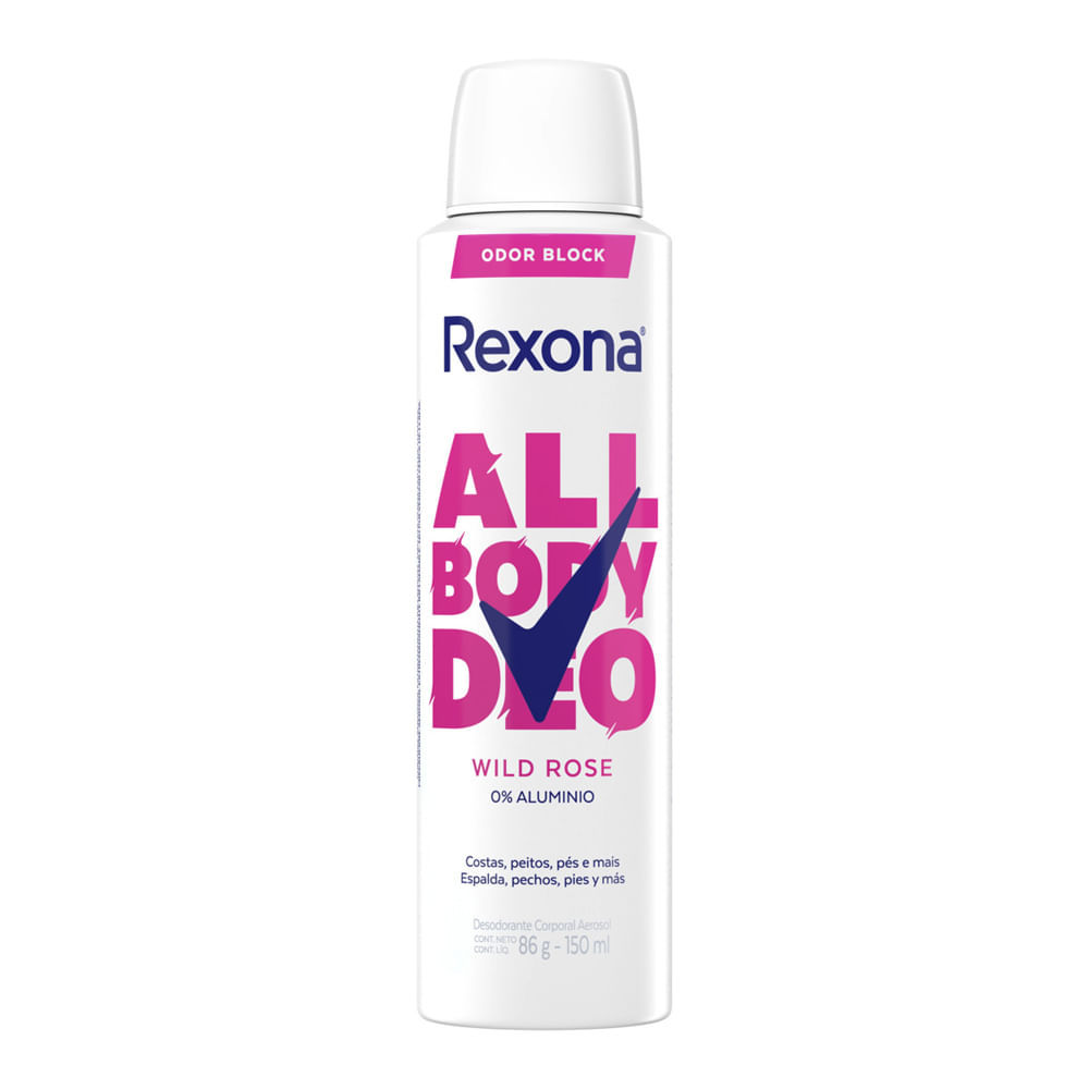 Desodorante Corporal Aerossol Rexona Wild Rose 150ml