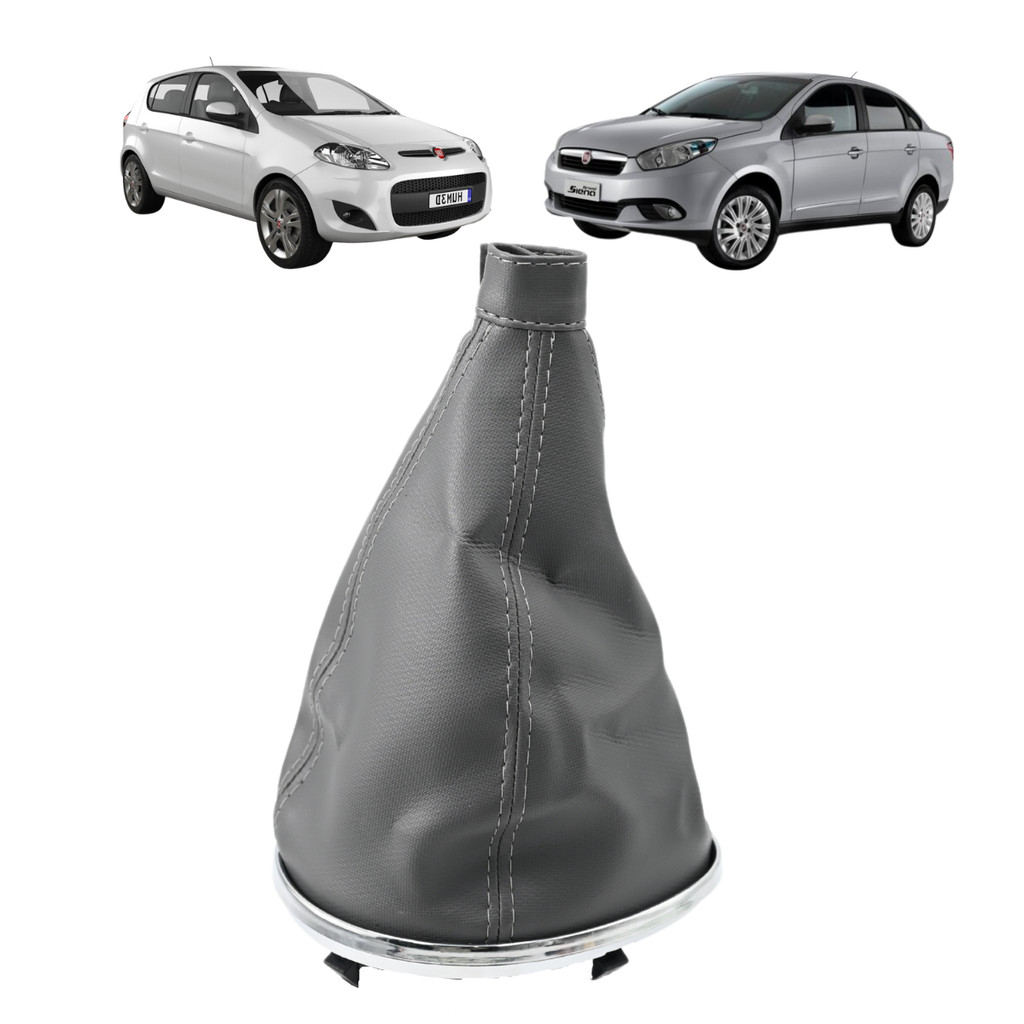 Coifa de Câmbio sem Manopla Grand Siena 2012 a 2018 Novo Palio G5 2012 a 2017 Cinza com Base Cromada