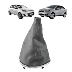Coifa de Câmbio sem Manopla Grand Siena 2012 a 2018 Novo Palio G5 2012 a 2017 Cinza com Base Cromada