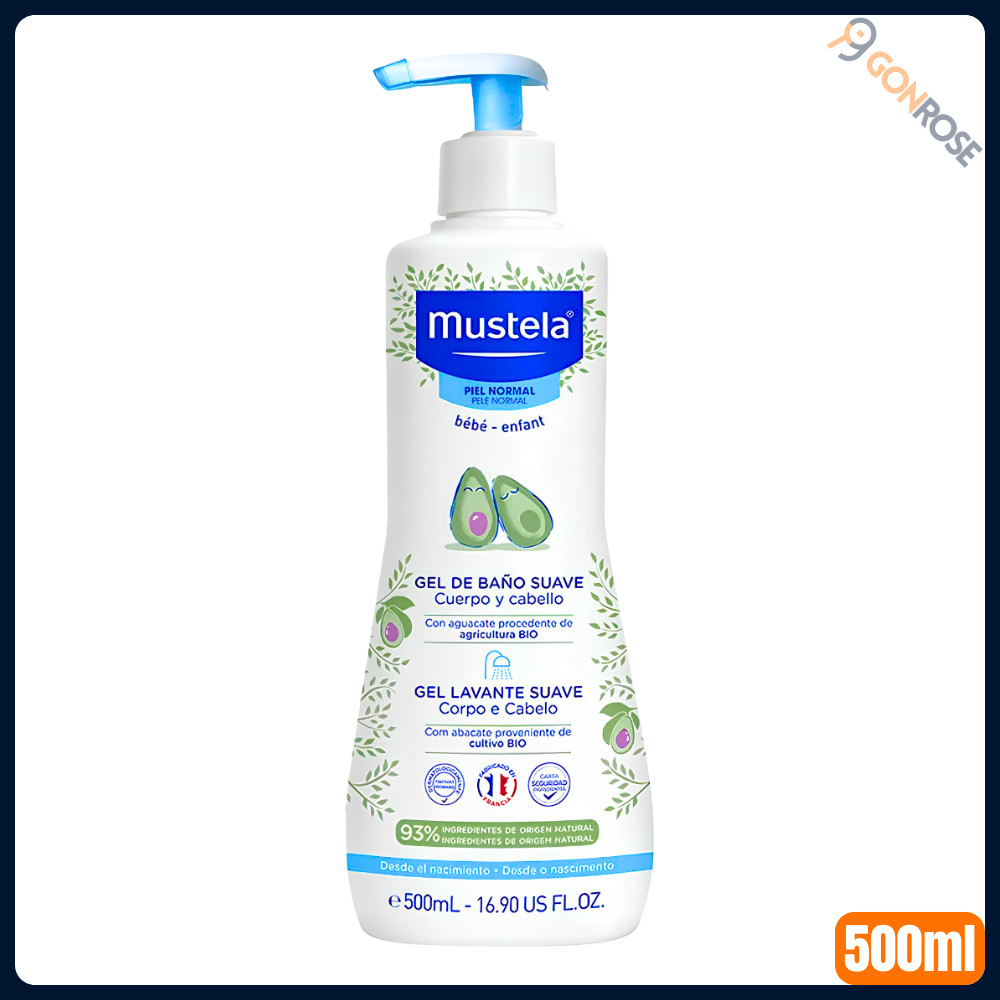 Gel Lavante para Corpo e Cabelo Mustela Suave com 500ml em Oferta na Shopee