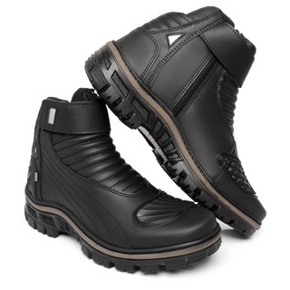 Bota Masculina Coturno Masculino Estilo Motociclista Bota Adventure Solado Costurado Refletivo