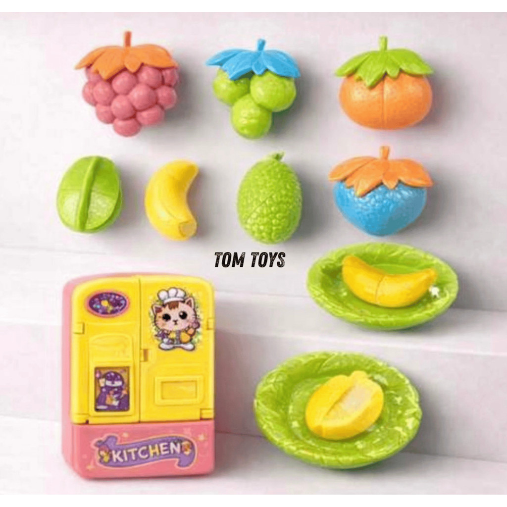 Kit 13 peças Mini Geladeira Infantil com frutas Brinquedo Menina Cozinha em Oferta na Shopee