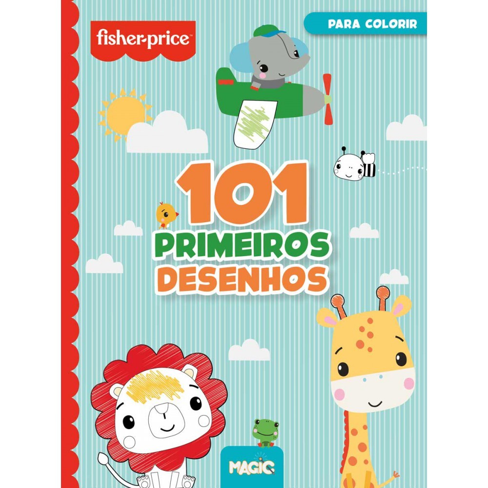 Livro Fisher-Price - 101 Primeiros Desenhos Para Colorir em Oferta na Shopee