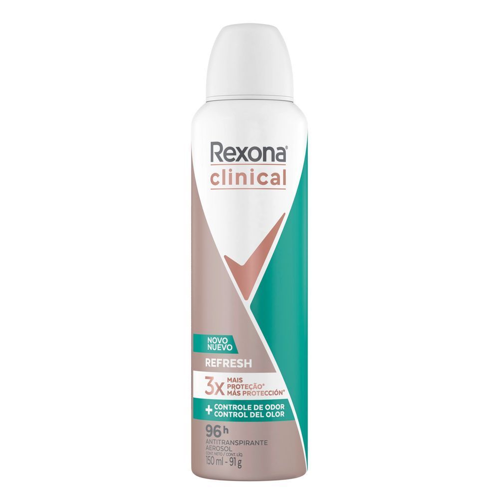 Antitranspirante Aerosol Rexona Clinical Refresh 150ml em Oferta na Shopee