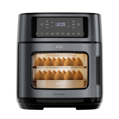 Fritadeira Elétrica WAP AirFry Oven Digital Black Inox 12L 220V