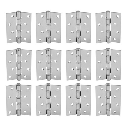 12x Dobradiças Inox 4 Rolamentos Portas Grandes Suporta Até 150kg Grande Robusta Com Parafusos Inox em Oferta na Shopee