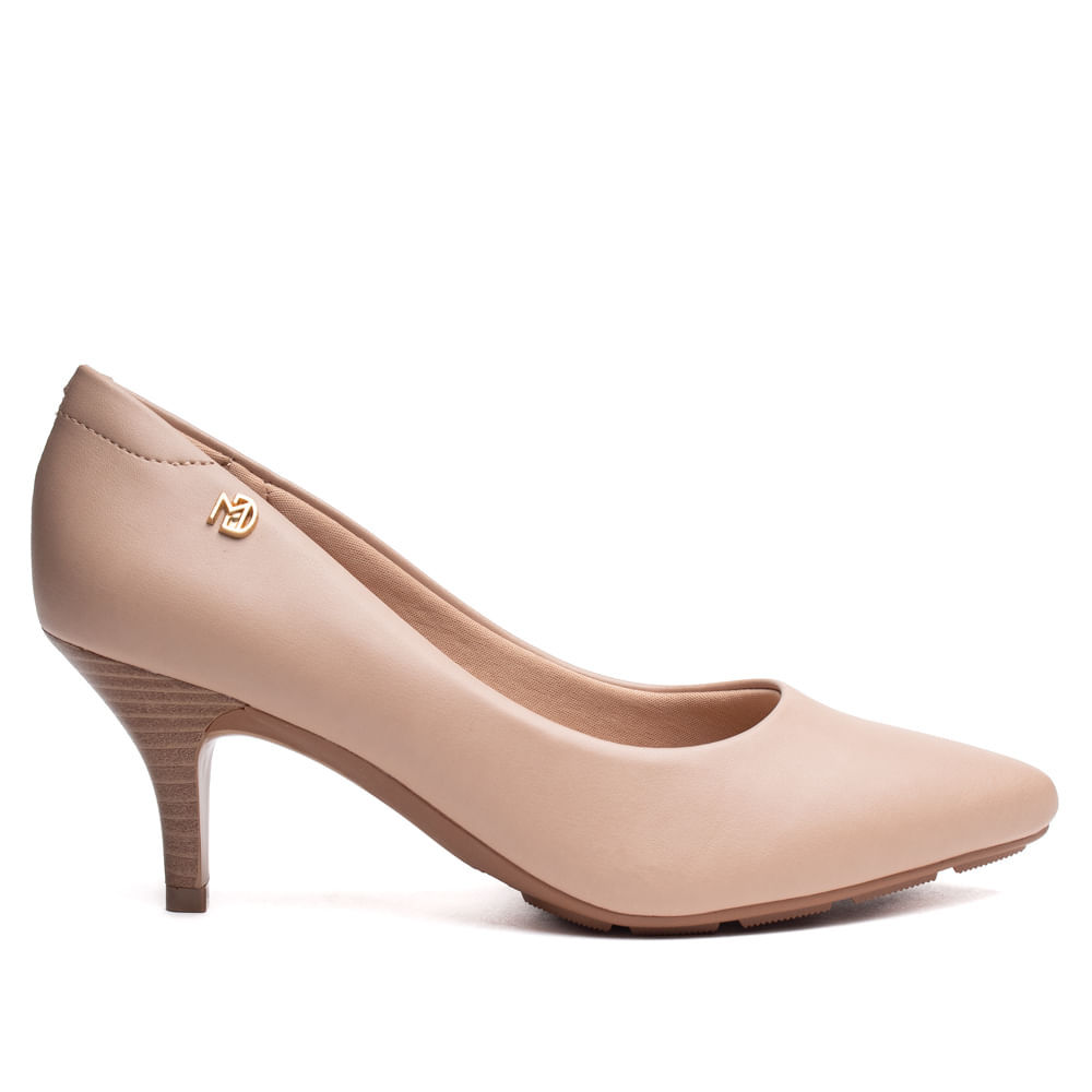 Scarpin Feminino Modare com Salto Médio Bege em Oferta na Shopee