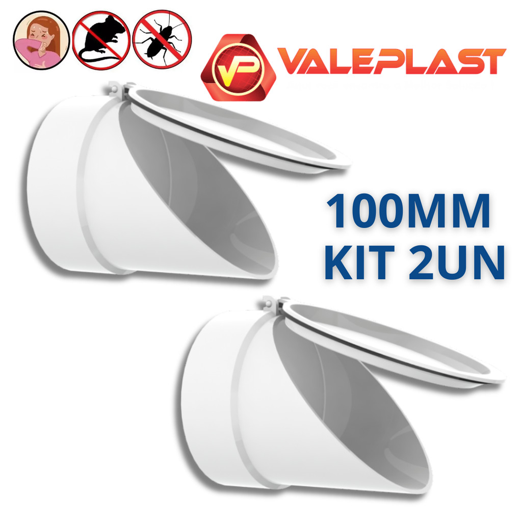 Kit 2 Valvulas Retenção De Esgoto 100mm Tampa Antirretorno Esgoto Válvula Contra Retorno Esgoto
