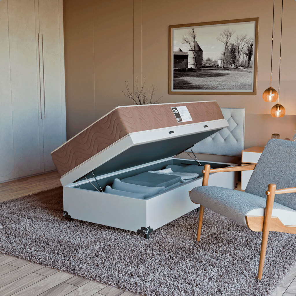Cama Box Baú Solteiro + Colchão Ortopédico Prime D45 88x188
