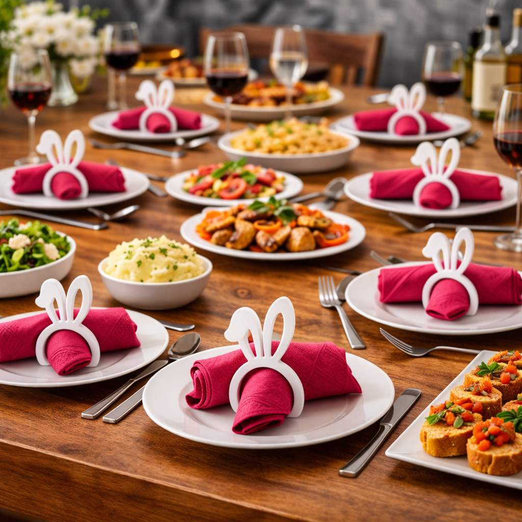 KIT Porta Guardanapo Páscoa Decorativo Argolas Enfeite Anéis para Guardanapos Mesa Posta Coelho em Oferta na Shopee