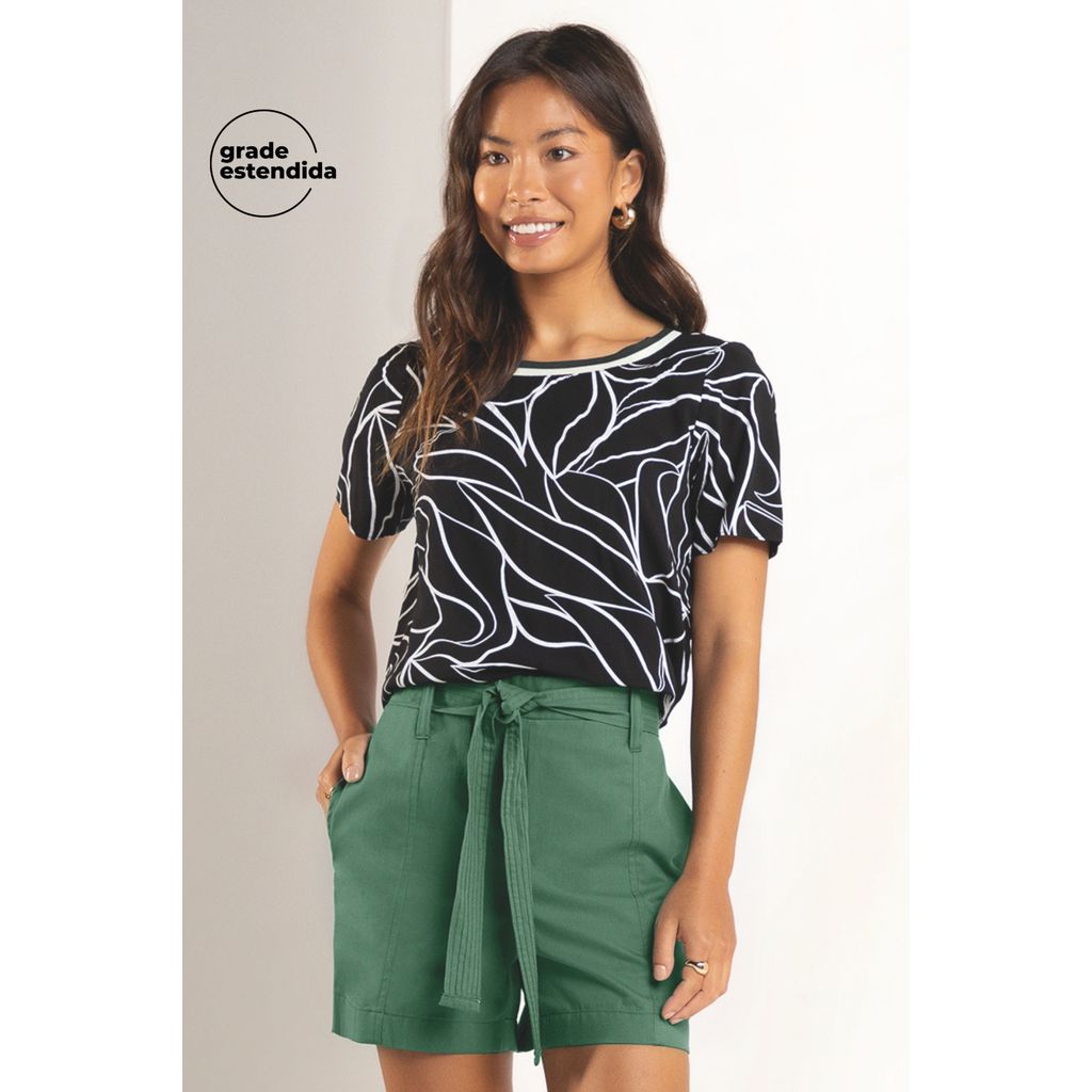 Short Feminino Em Sarja Marialícia Verde