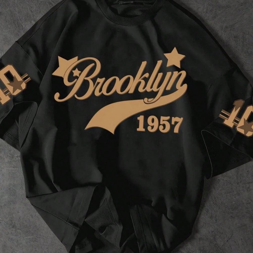 Tshirt Feminina Estilosa Estampada Brooklyn 1957 Lançamento Camiseta 100% Algodão Camisetão Oversized Plus Size Camiseta