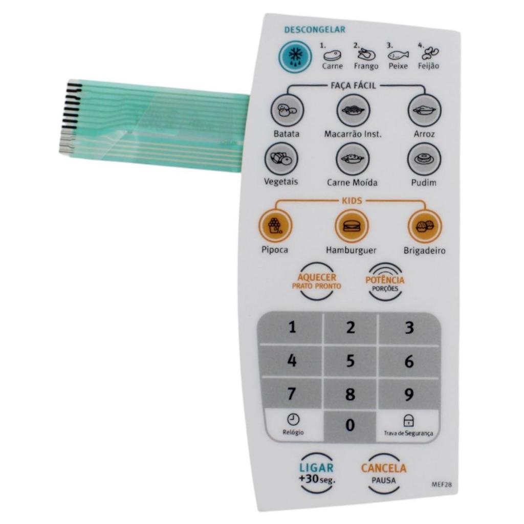 Membrana Painel Controle P/ Micro-ondas Electrolux Mef28 Original