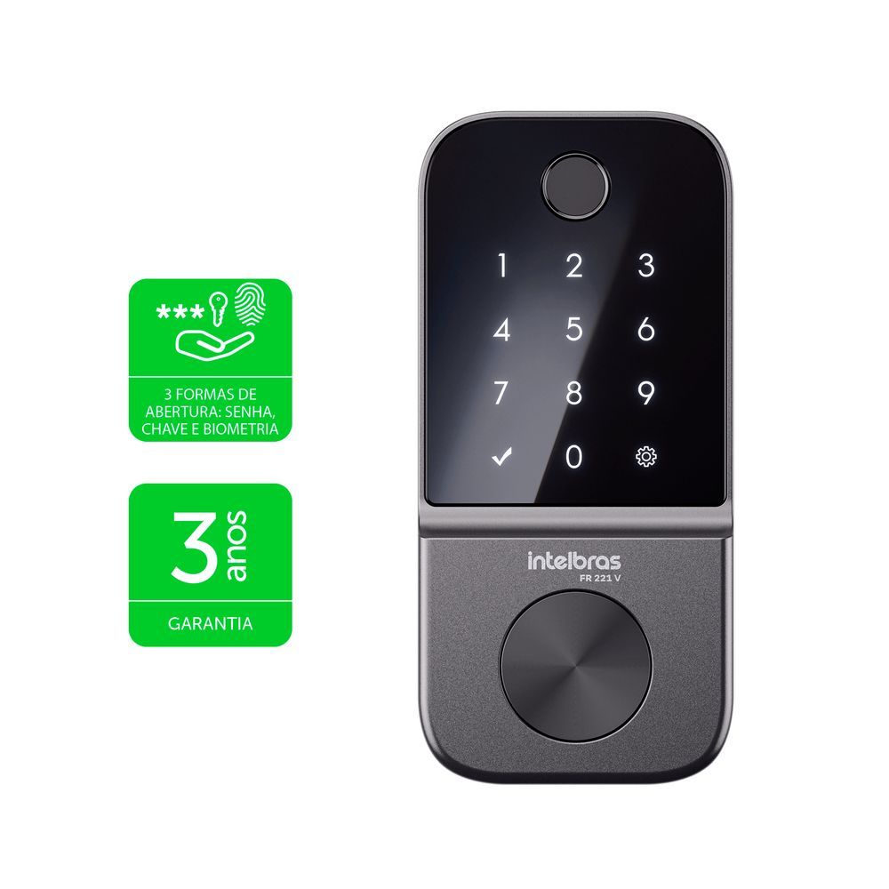 Fechadura Digital Intelbras de Embutir FR 221V  - 4300372 em Oferta na Shopee