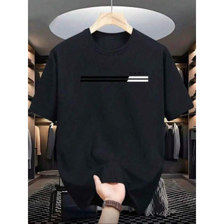 Camiseta Masculina Paris 2 faixas 100% algodao manga curta Uso Para o Dia a Dia