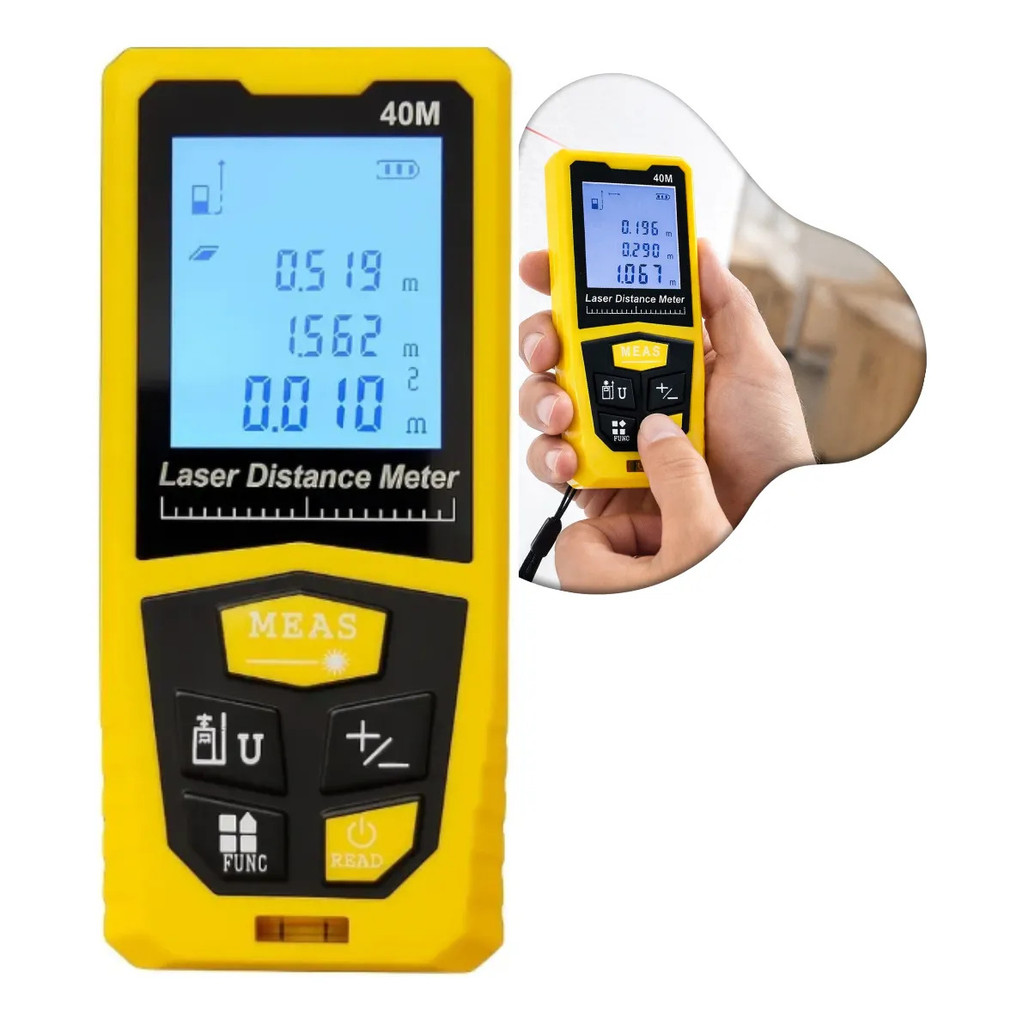 Trena Laser Digital 40m Profissional Medidor Calculadora BOM6544