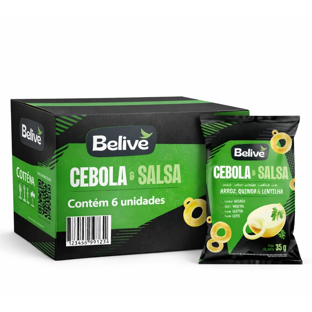 Kit 6 Snack Multigrãos Cebola, Salsa e Lentilha BELIVE 35g