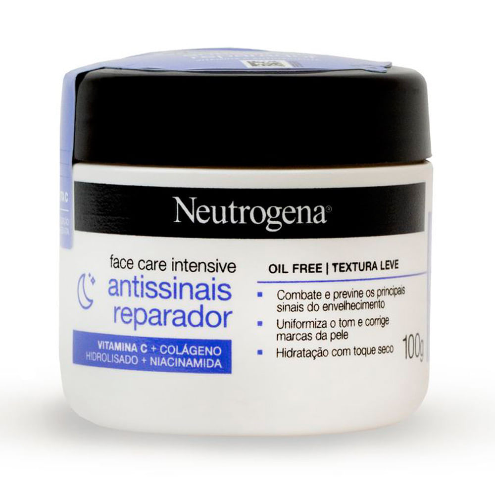 Creme Facial Neutrogena Face Care Intensive Antissinais Reparador 100g em Oferta na Shopee