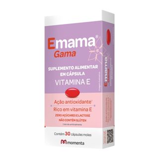 Emama Gama Vitamina E Ação Antioxidante,Zero Açucares E Lactose Com 30 Cápsulas Moles em Oferta na Shopee