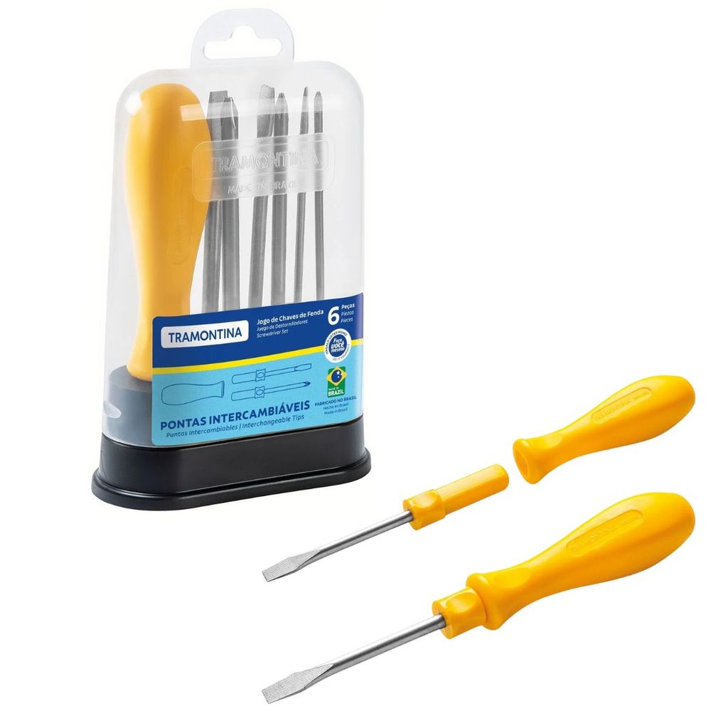 41110/506 JOGO DE CHAVE DE FENDA E PHILIPS INTERCAMBIAVEIS C/ 6PCS TRAMONTINA