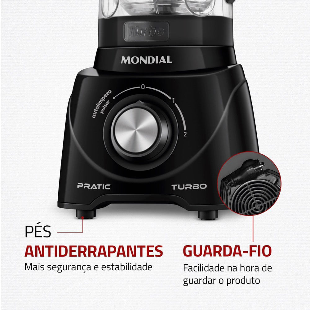 Liquidificador Mondial Pratic Turbo L89B Preto 110V em Oferta na Shopee