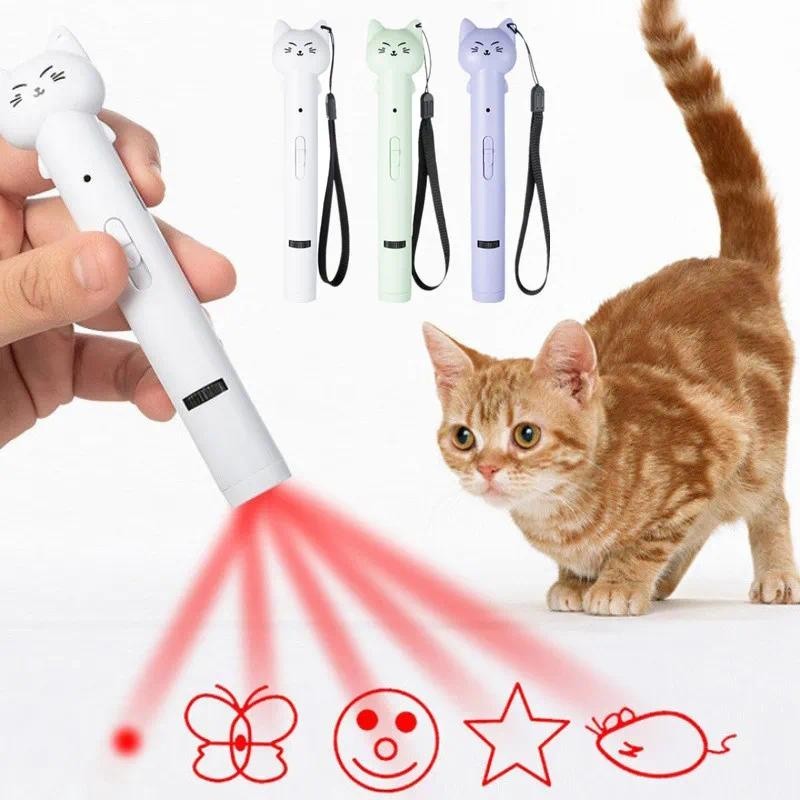 LED Teaser Laser Cat Stick Luz Infravermelha Padrão De Projeção Caneta Interativa Kitten Toys Pet Sem Vareta
