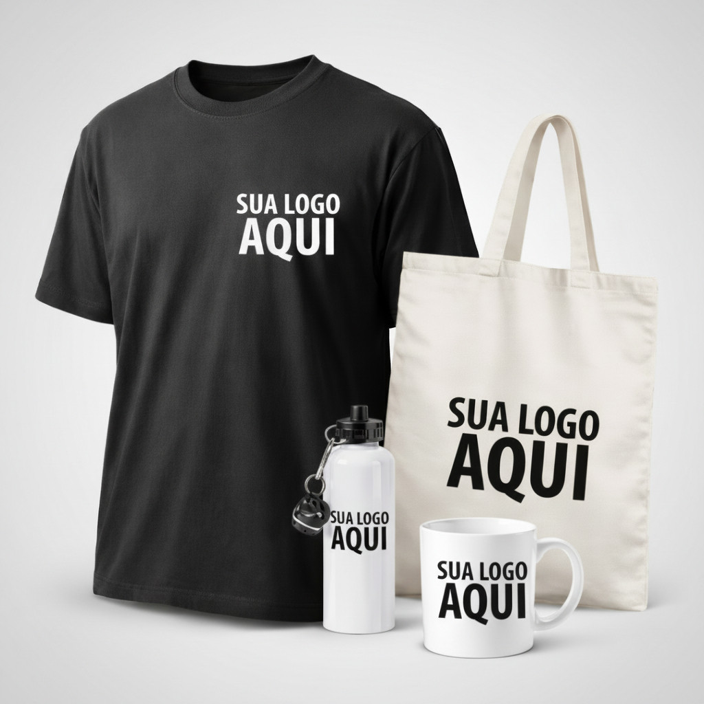 Caneca Personalizada Com Logo Empresa Kit Camiseta Ecobag
