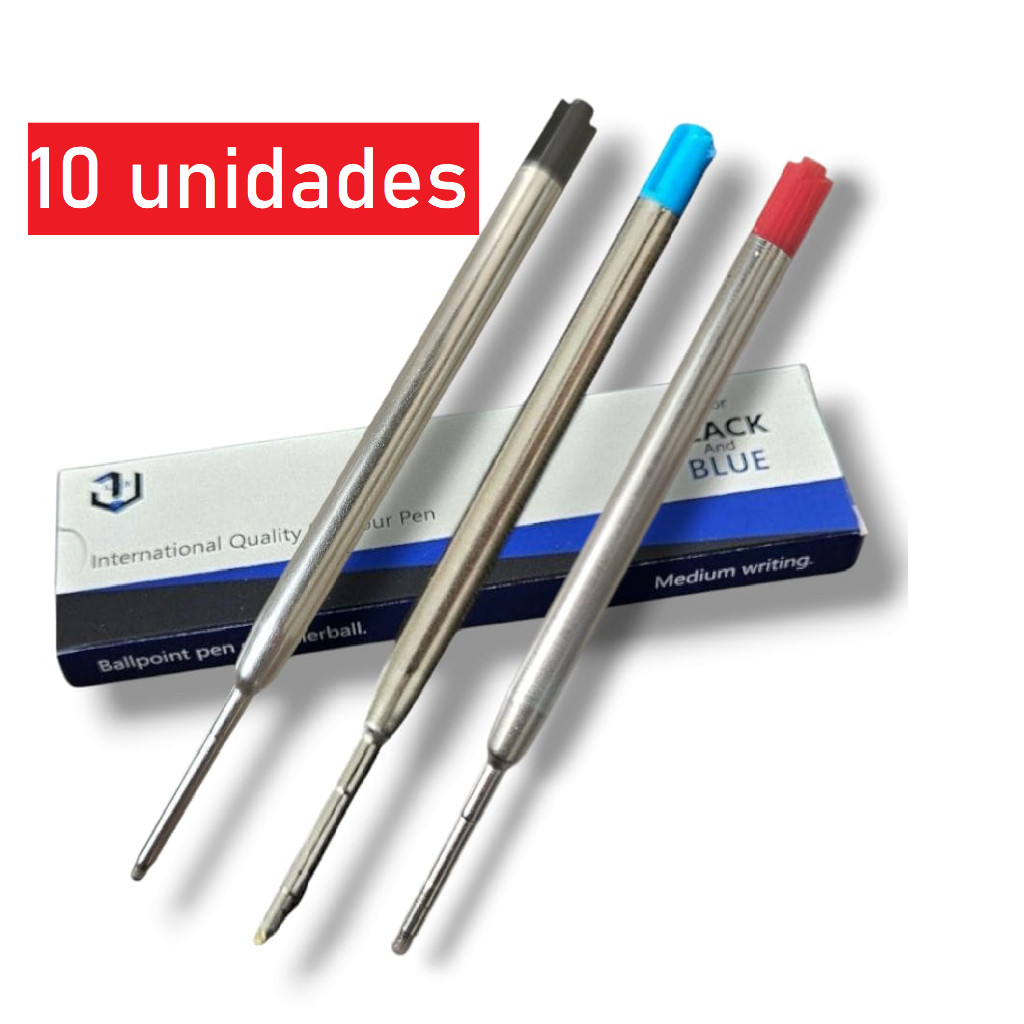KIT DE Cartuchos de Tinta Carga Refil para Canetas Parker Cartier Crown em aço, CA14007A
