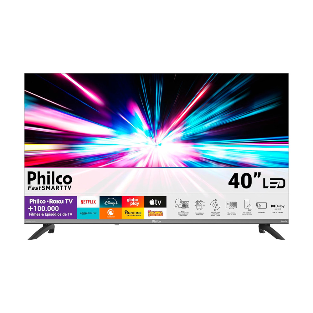 Smart Tv 40'' Philco Roku Tv Hdr10 Dolby Áudio P40cra

 em Oferta na Shopee