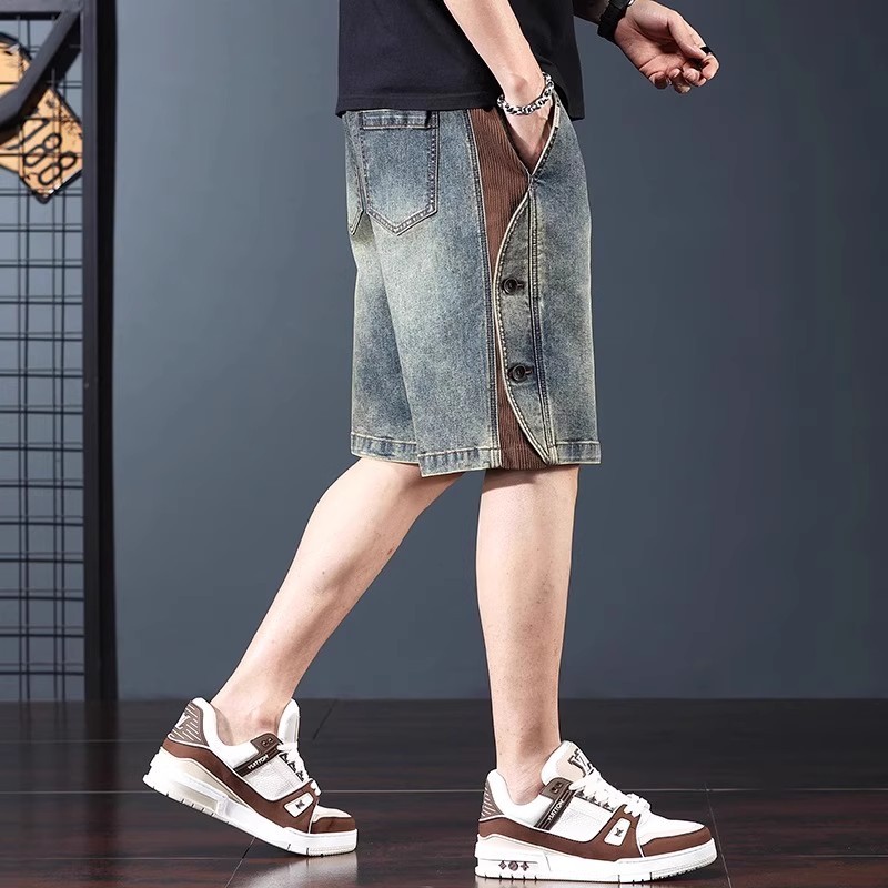 Liberação Vazamento Pick-up ~ roupa de trabalho Shorts jeans masculino verão solto Casual resistente ao desgaste resiste