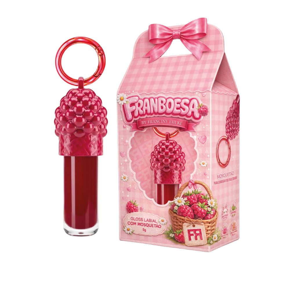 Gloss Labial Franboesa - Fran by Franciny Ehlke em Oferta na Shopee