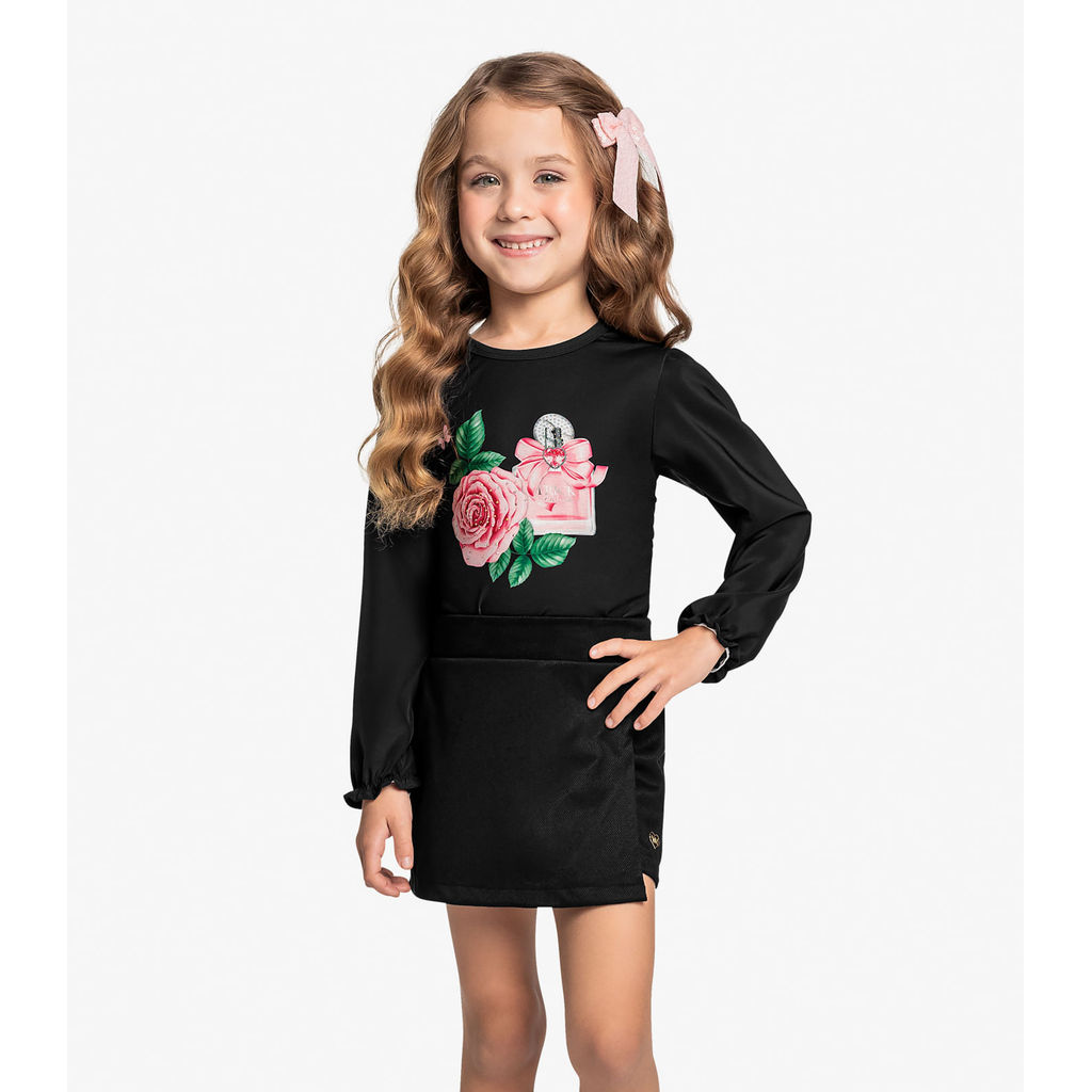 Conjunto Infantil Blusa Com Shorts Saia Trick Nick Preto em Oferta na Shopee