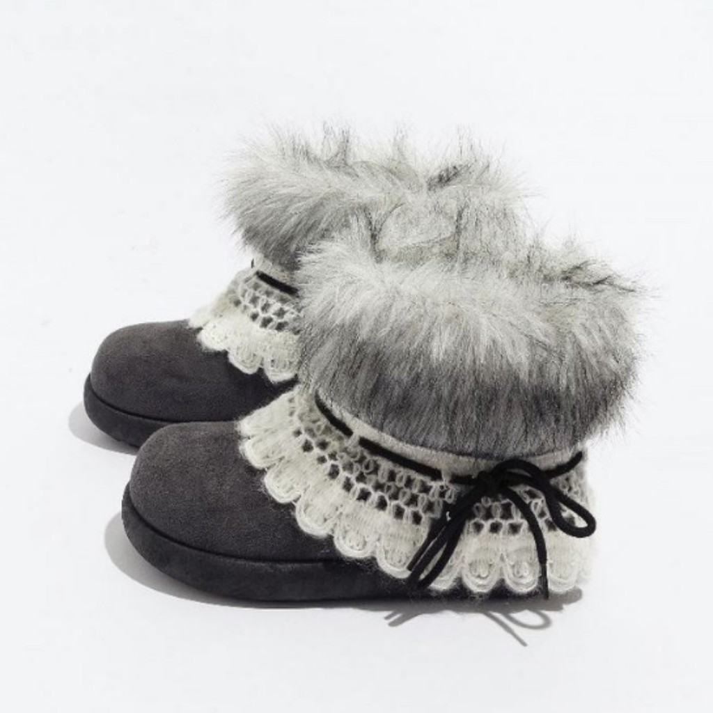 Sino peludo tubo curto sapatos de algodão de pelúcia feminino 2025 novo estilo inverno All-Match Casual botas de neve qu em Oferta na Shopee